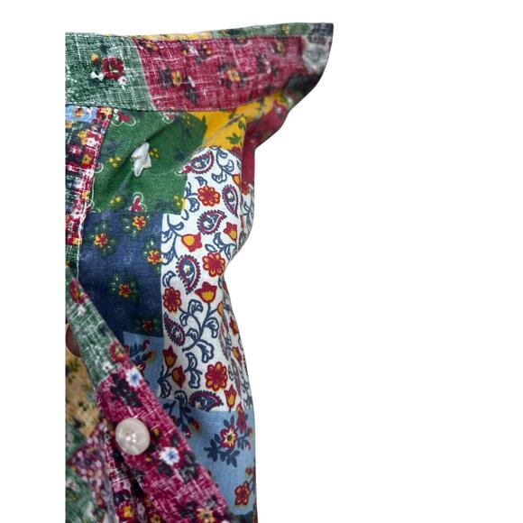 Reyn Spooner Floral Reverse Print Hawaiian Pullover Shirt Large Patchwork USA - Picture 6 of 8